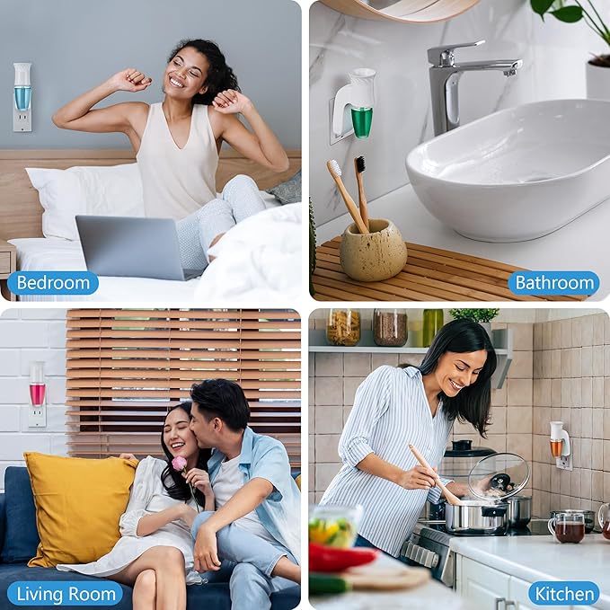 Hohean 1 Pack Wall Fragrance Plug in Compatible with Bath and Body Works WallFlower Refills, ETL Certified, Rotatable, Precise Scent Adjustable Fragrance Control Diffuser Plug for Home, Office (White)