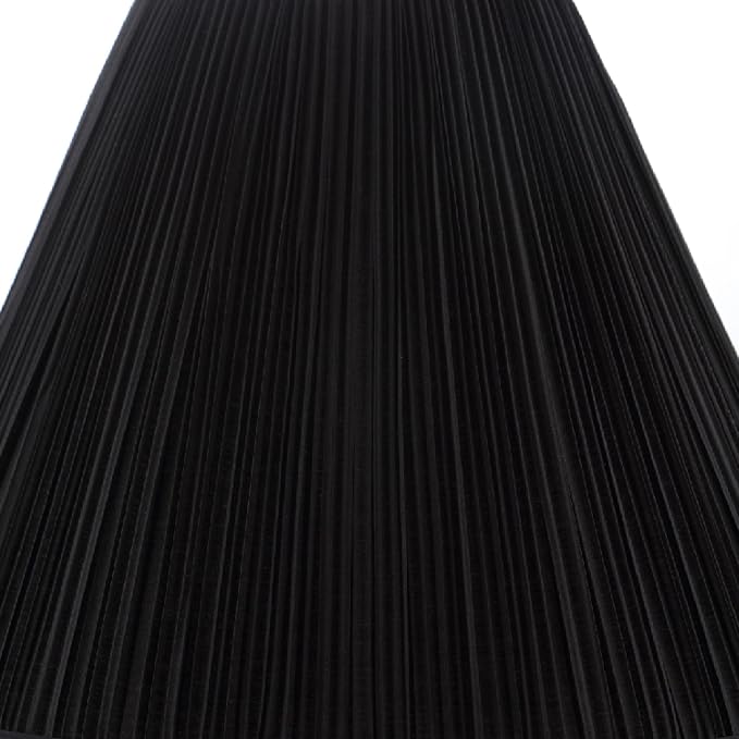 Aspen Creative 33192, Transitional Hardback Empire Shaped Mushroom Pleated Black Spider Shade, 6" Top x 16" Bottom x 12" Slant