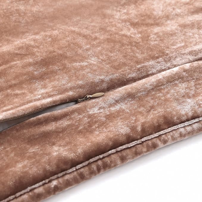 HiEnd Accent Stella Faux Silk Velvet Double Box Stitch 3 Piece Quilt Set, Full Queen Size, Dusty Rose Solid Color, Classic Chic Modern Rustic Elegant Bedding Set, Lightweight Bed Set