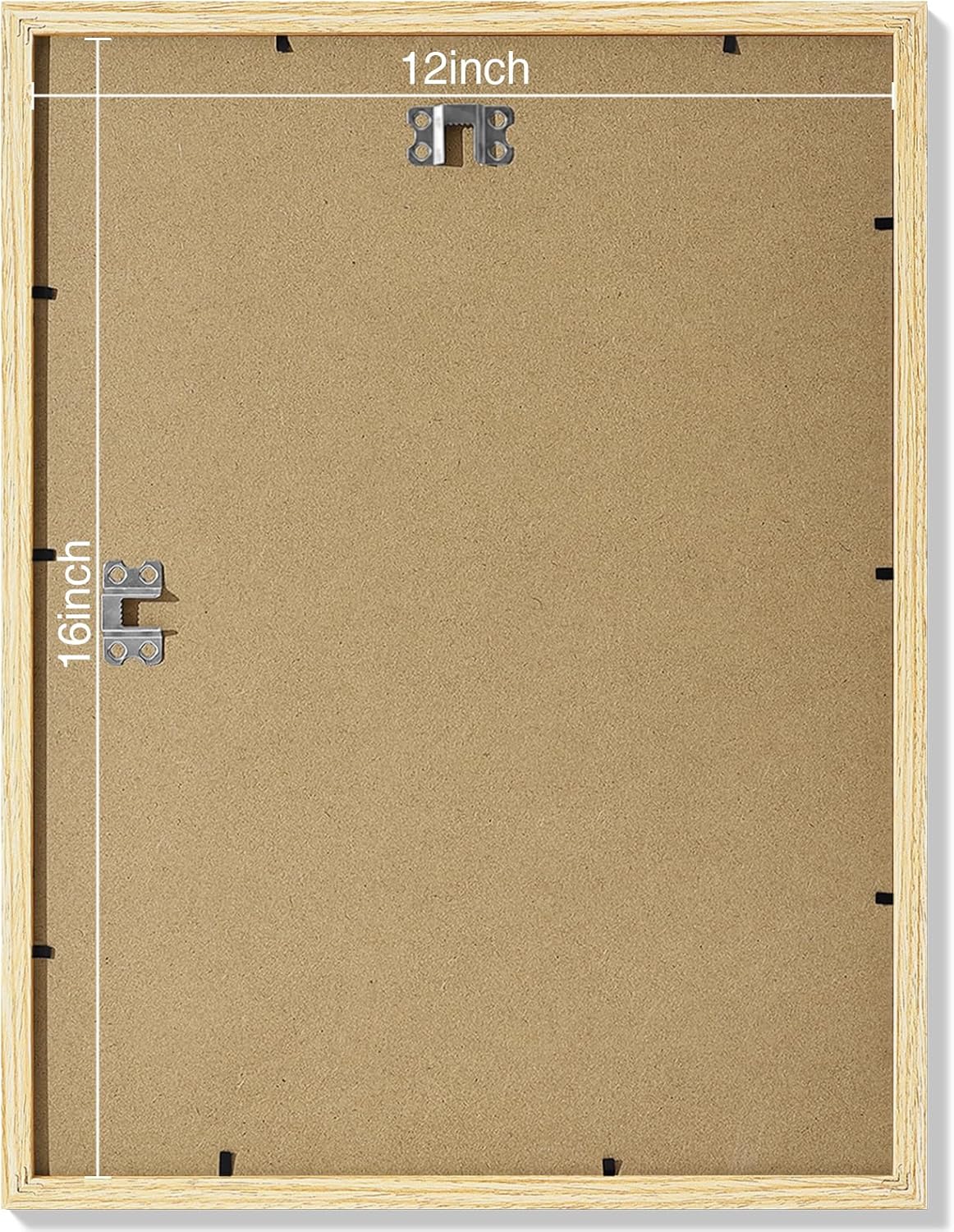 Vittanly 12x16 Picture Frames Set of 9, Shatter Resistant Plexiglass, Display 11x14 Pictures with Mat or 12x16 without Mat, Photo Frames for Wall Mount, Engineered Wood, OAK