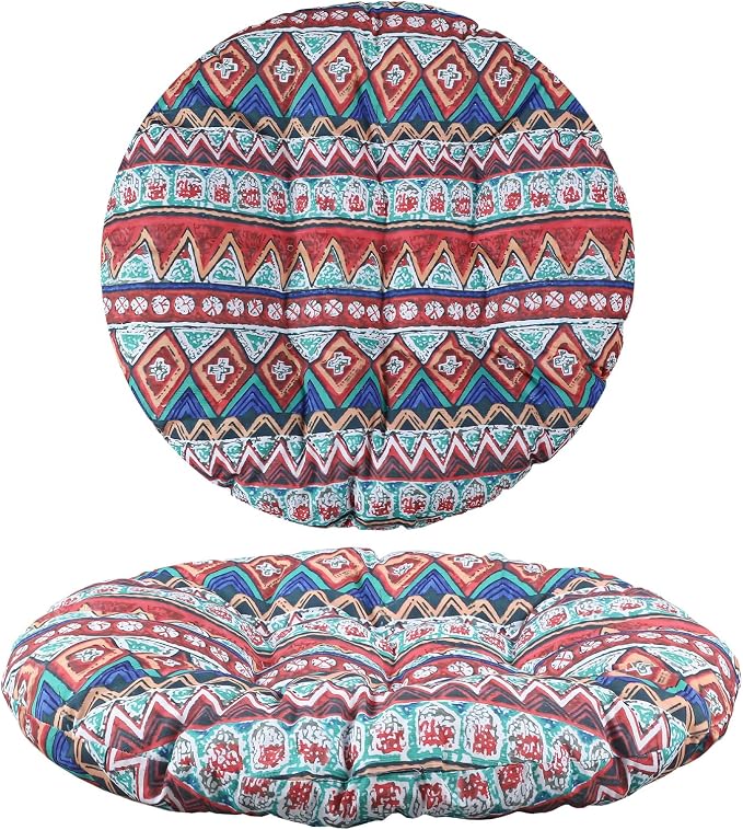 Funnymoom 35" Large Bohemian Floor Cushion Round Meditation Floor Pillow Cushion for Adults Oversized Playroom Pillows Reading Nook Big Pillow for Sitting Yoga Living Room Sofa Balcony