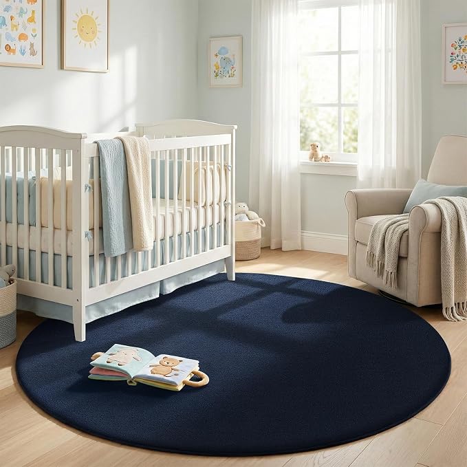 Sour Lemon 4ft Round Rugs for Bedroom, Circle Area Rugs for Living Room, Soft Fluffy Shaggy Carpet for for Living Room Playroom Kids Room Home Decor Aesthetic