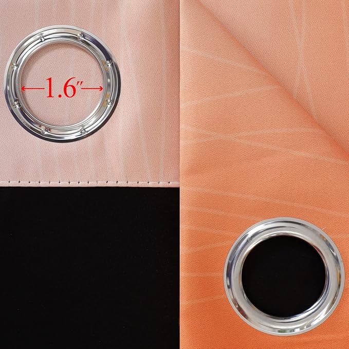 Estelar Textiler Orange and Blue Blackout Curtains 96 Inches Long, Full Light Blocking Gradient Curtains for Bedroom, Ombre Thermal Insulated Blackout Drapes for Living Room, 52x96 Inch, 2 Panels