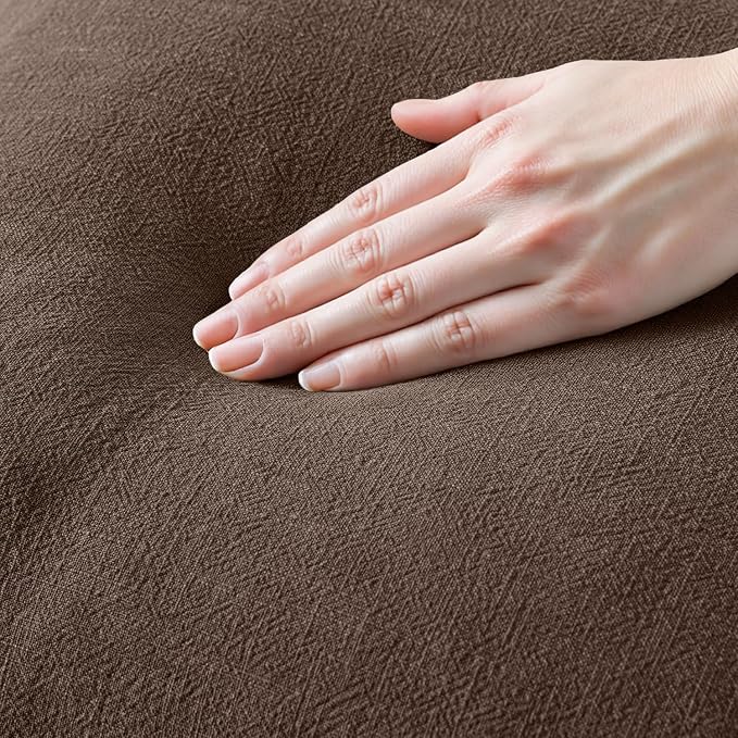 MIULEE Decorative Lumbar Throw Pillow Covers Neutral Linen Fringe Throw Pillows Set of 2 Reddish Brown Boho Farmhouse Cushion Covers for Couch Sofa Bed Living Room Fall Home Decor 12x20 Inch