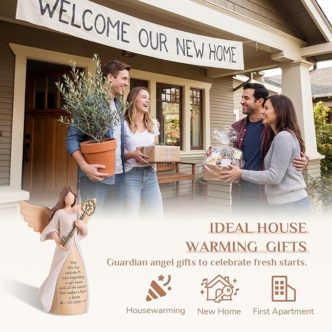 Storieme Housewarming Gifts New Home: House Warming Gift for Women Friend Homeowner - Guardian Angel Figurines for New Apartment Party Decorations Entryway Table Decor Ideas