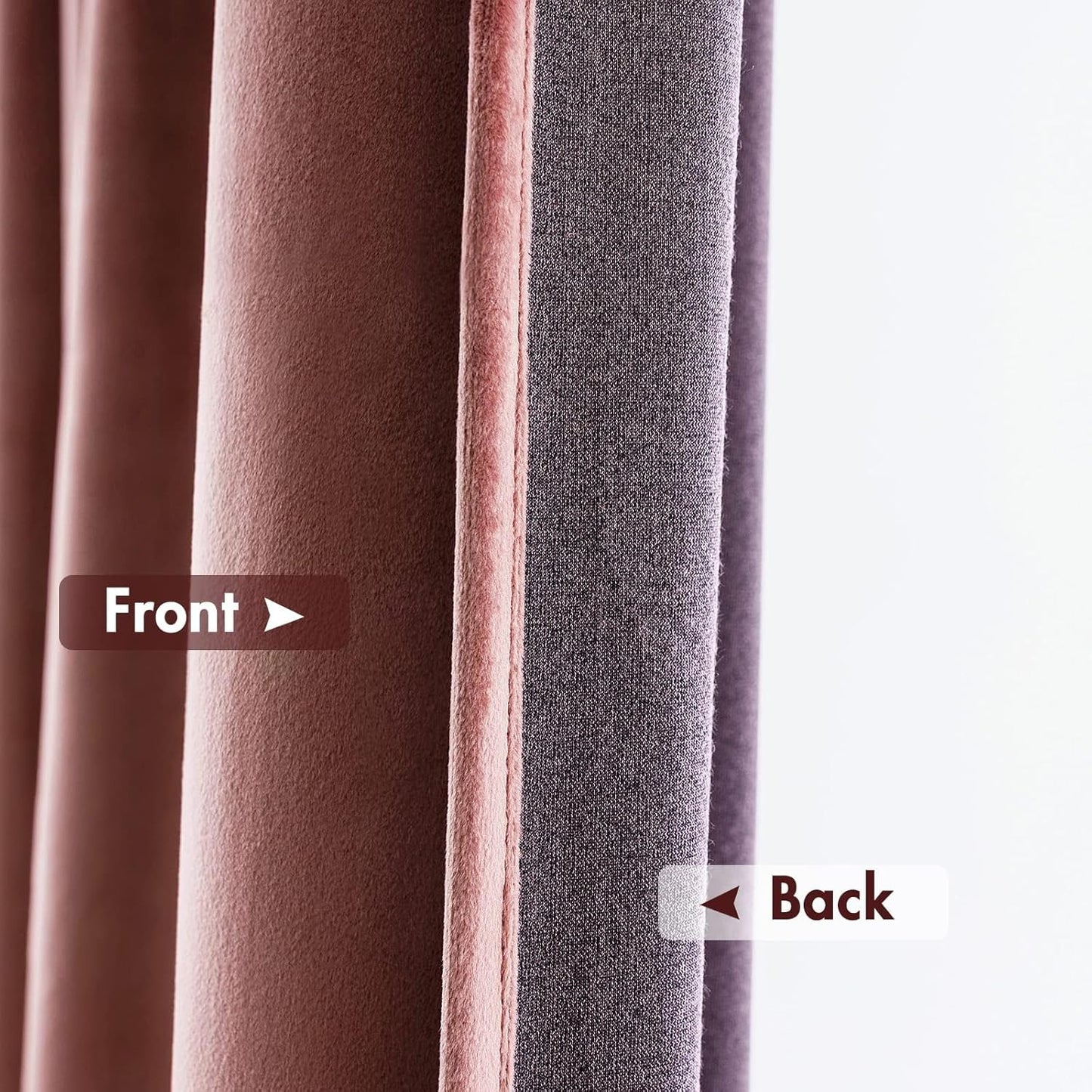 MIULEE Dusty Rose Pink Velvet Curtains Thermal Insulated Blackout Curtain Drapes for Bedroom Living Room Darkening 92 Inches Long Curtains Panels Rod Pocket Set of 2