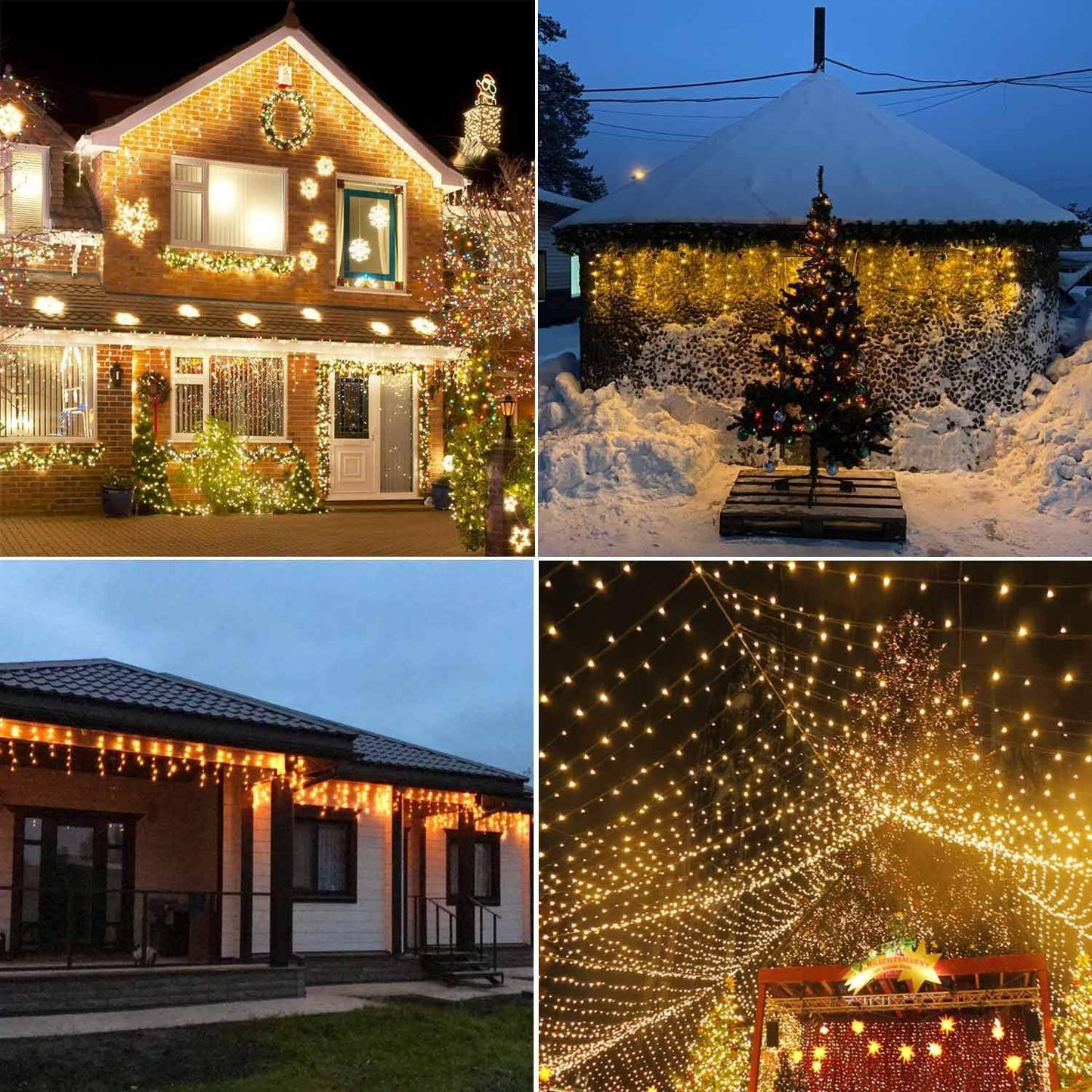 YASENN 300Led Icicle Style String Lights 29.5FT,Update Connectable 8 Lighting Modes with Timer Icicle Lights for Home Garden Outdoor Indoor Eave Decor (Warm White LED White Cable)