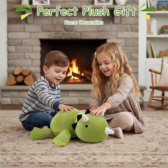 SQEQE Weighted Dinosaur Plush, Weighted Dinosaur Stuffed Animal, Dino Plushies Pillow Toy Gift for Kids Adults 13.8 Inch, 1.6 Lbs