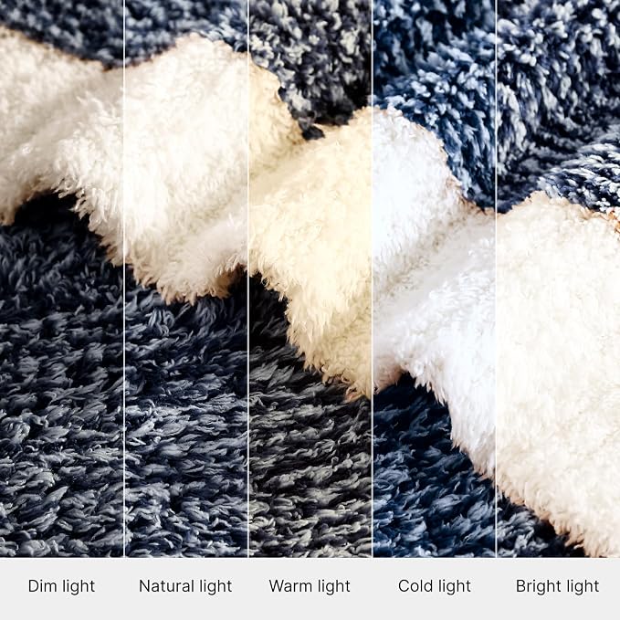 WRENSONGE Soft Throw Blanket for Couch-Cozy Reversible Knitted Blankets | Lightweight Warm Fluffy Decor for Women, Mom, Her & Girls, Sofa, Chair, Bed, 50x60in, Cationic Dyeing Navy Blue