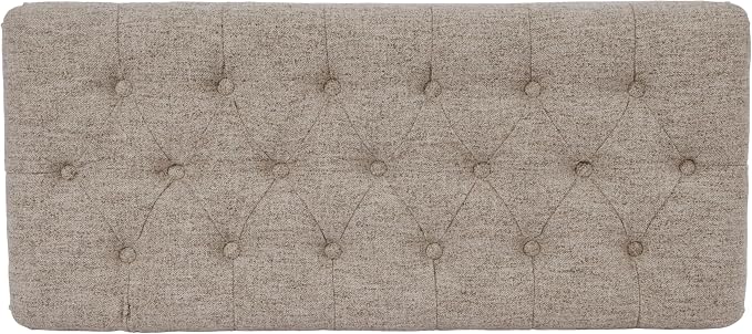 HomePop 40" Ainsley Button Tufted Storage Bench - Midtone Gray
