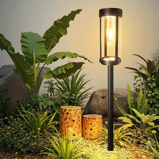 Bright Solar Pathway Lights Outdoor, 2 Pack Upgraded Solar Powered Garden Lights Waterproof, Auto On/Off Solar Yard Light for Lawn Patio Walkway Driveway Landscape Lighting Decor (Warm White, 2 Pack)