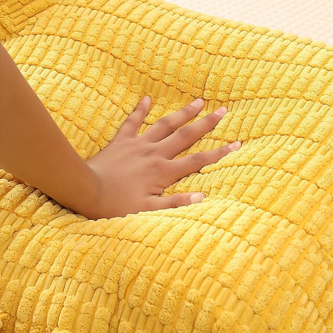 Reading Pillow for Sitting in Bed with Arm,Yellow Corduroy,M | Sitting Pillow for Teens Back Support,17" Backrest Pillow Supports Reading,Gaming & Relaxing in Bed,Couch,Floor