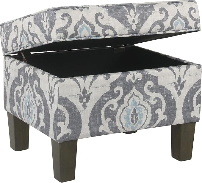 HomePop 22" Modern Rectangular Storage Ottoman - Suri Blue