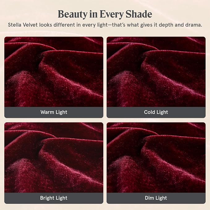 HiEnd Accents Stella Faux Silk Velvet Flanged Euro Sham Pillow Cover, 27x27 inch, Garnet Red, Romantic Western Modern Traditional Style Luxury Bedding