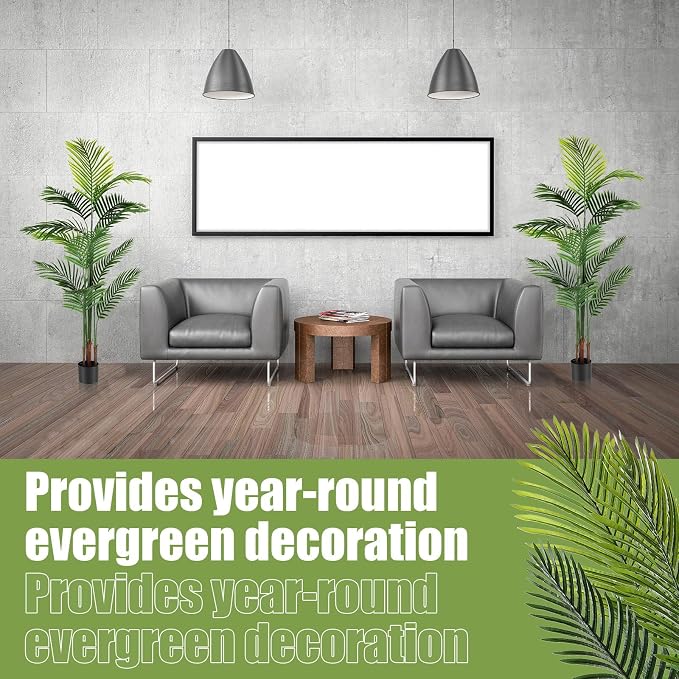 Jexine 4 Pack Artificial Palm Trees 6Ft, Fake Plants Fake Trees Artificial Areca Palm Plants for Outdoor Indoor Faux Tree in Pot for Pool Home Decor Office Housewarming Gift Modern Decoration