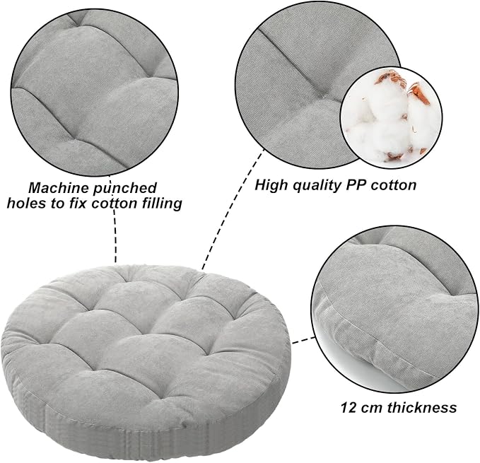 Funnymoom Extra Large Floor Pillow 35 Inch Round Circle Chair Floor Meditation Cushion Papasan Swing Cushion for Adults Oversized Playroom Pillows Big Pillow for Yoga Living Room Sofa