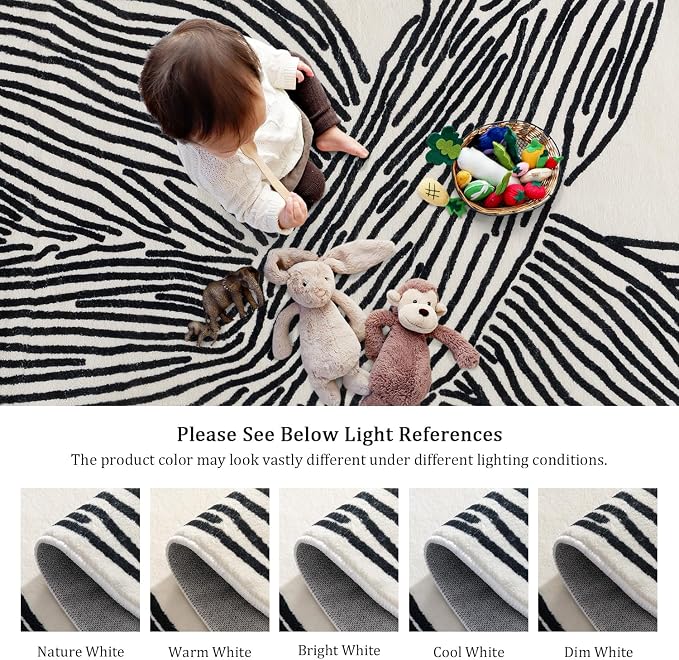 YIHOUSE Zebra Runner Rug for Hallway, Modern, 2x6 Runner Rugs, Black and White Rug Thin Non-Slip Washable Rugs, Soft Contemporary Striped Carpet for Entryway Indoor, Kitchen, Laundry, Bedroom