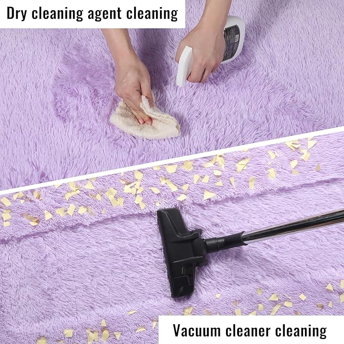 PAGISOFE Soft Purple 5' x 8' Rugs for Bedroom Girls, Fluffy Living Room Rugs, Bedside Princess Rug for Kid's Room Nursery Christmas Home Decor Shag Carpet for Kids Teen's Room Plush Mermaid Kawaii Rug