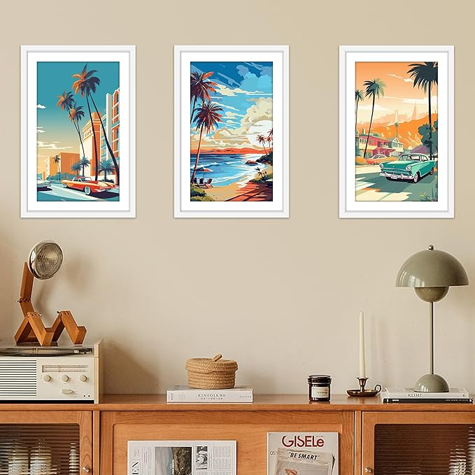 FIXSMITH 11x17 Picture Frame White Set of 2, Photo Frame with HD Plexiglass, Display Pictures 9x15 with Mat or 11x17 Without Mat, White Picture Frames Collage Wall Decor, Gallary Wall Frame