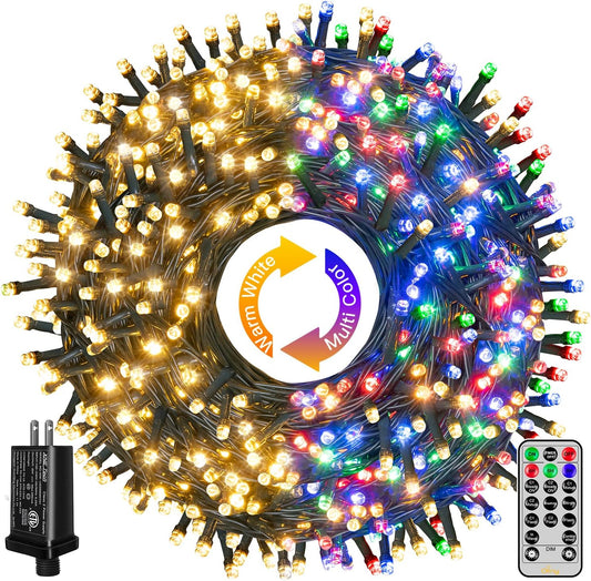 Ollny Christmas Lights, 210FT 640LED Color Changing Christmas Tree Lights with 11 Modes Remote Control, Waterproof Outdoor Light for Outside Indoor Patio Weddings Xmas Decorations