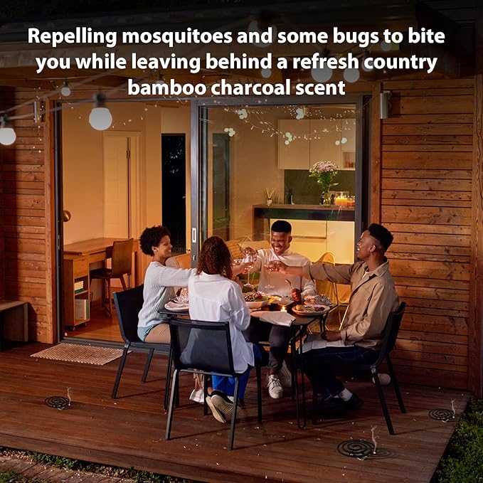 KICKOUTOR® Mosquito Repellent Coils, Each DEET Free Citronella Incense Burns for 5-7 Hours, Keep Flying Bugs Away from Outdoor Patio Camping Backyard Room (20 Coils & 4 Stands)