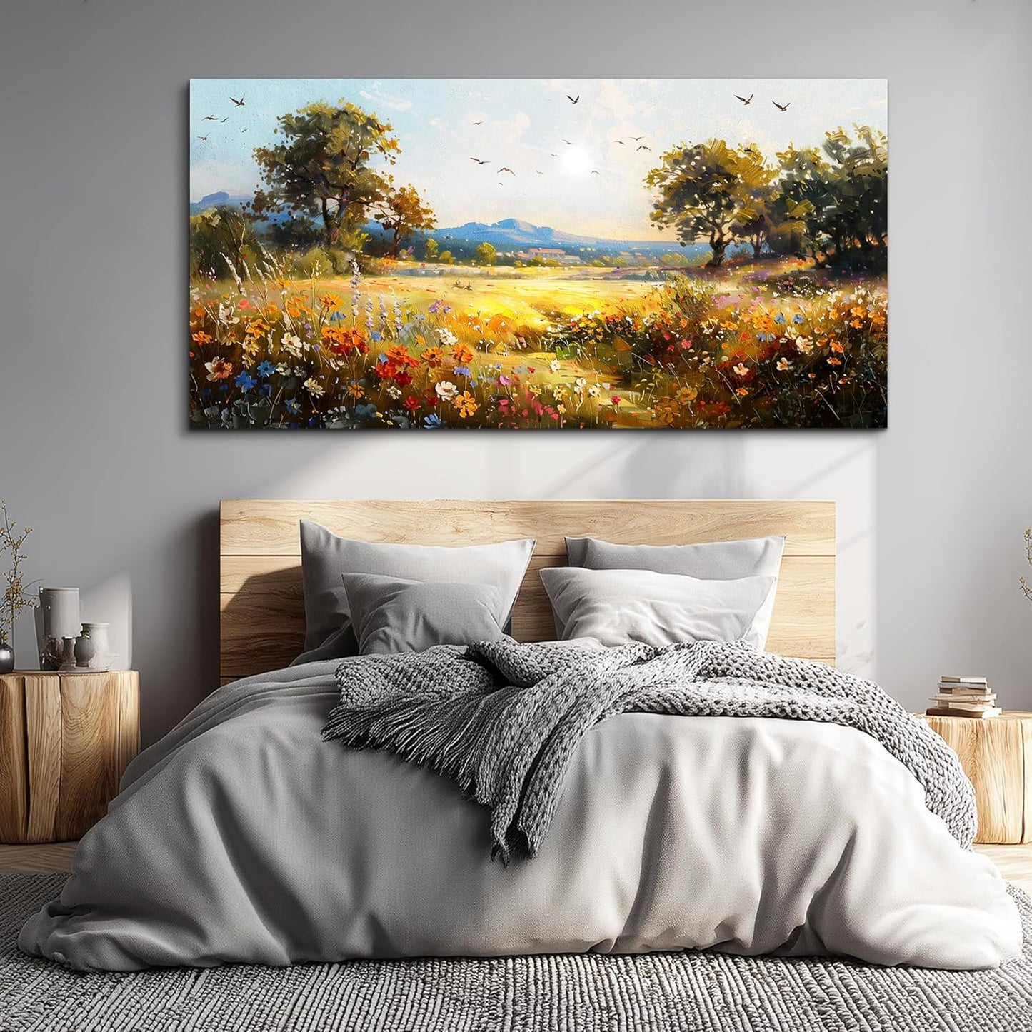 Canvas Wall Art for Living Room Wall Decor for Bedroom Office Wall Decoration Rural Pastoral Painting Artwork Room Aesthetic Home Decor 20x40 in