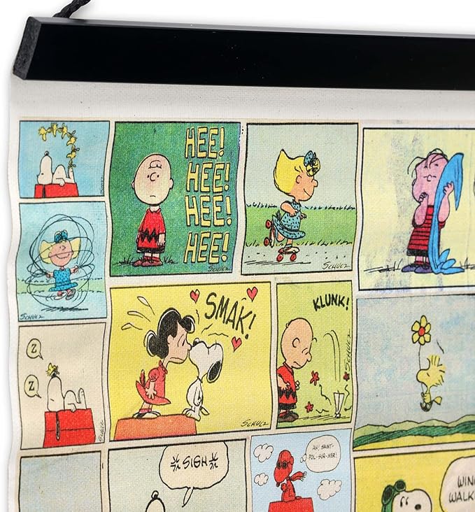 Peanuts Comic Strip Hanging Canvas Banner - Vintage Peanuts Wall Decor for Home or Office