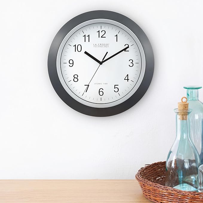 La Crosse Technology WT-3129B 12 Inch Atomic Analog Wall Clock, Black (Pack of 5)