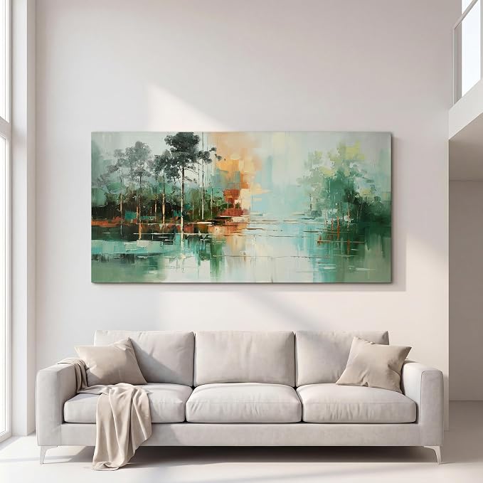 Acocifi Green Landscape Canvas Wall Art for Living Room 48"x24" | HD Print, impression style, waterproof, non-fading, artwork for office bedroom home decor, easy to hang