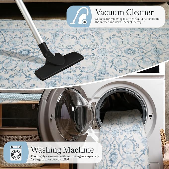 Machine Washable Entryway Small Area Rugs: Soft Non-Slip Low Pile Door Mat Indoor Entrance 2x3 ThrowRug for High-Traffic Areas Kitchen, Hallway, Farmhouse Decor