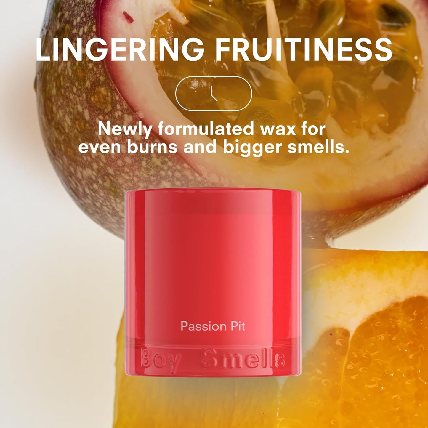 Boy Smells Passion Fruit Candle - 8.5 oz - Citrus Candle with Orange, Passion Fruit, and Blond Woods - Up to 50-Hour Burn - Cotton Wick