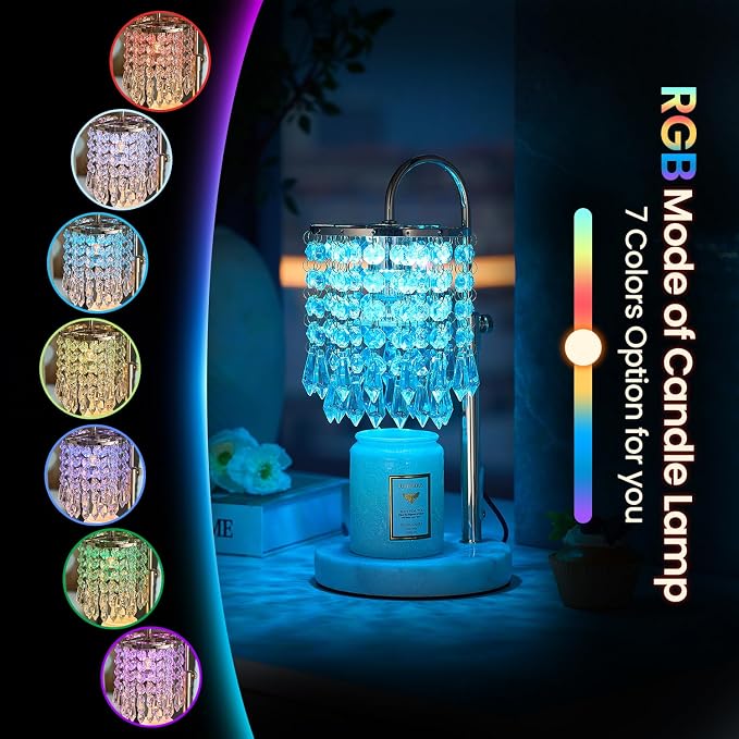 Candle Warmer Lamp with Timer Dimmer and 3 Bulbs, Lamp Candle Warmer with Marble Base,Wax Melt Warmer for Jar Candles, Birthday Gifts for Women Mom, House Warming Gifts New Home Decor