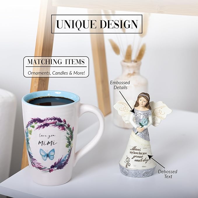 Pavilion - Mimi My Love for You Grows Each Day - 5.5" Angel Figurine Religious God Jesus Christ Grandma Grandmother Gift from Grandkids Granddaughter Grandson Home Decor Present