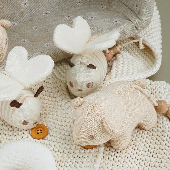 Crib Mobile 35 Lullaby Music, Cotton Baby Mobiles for Cribs & Pack N Play, Easy to Install, Stuffed Animals Hanging Toys Newborn Boys & Girls, Bear