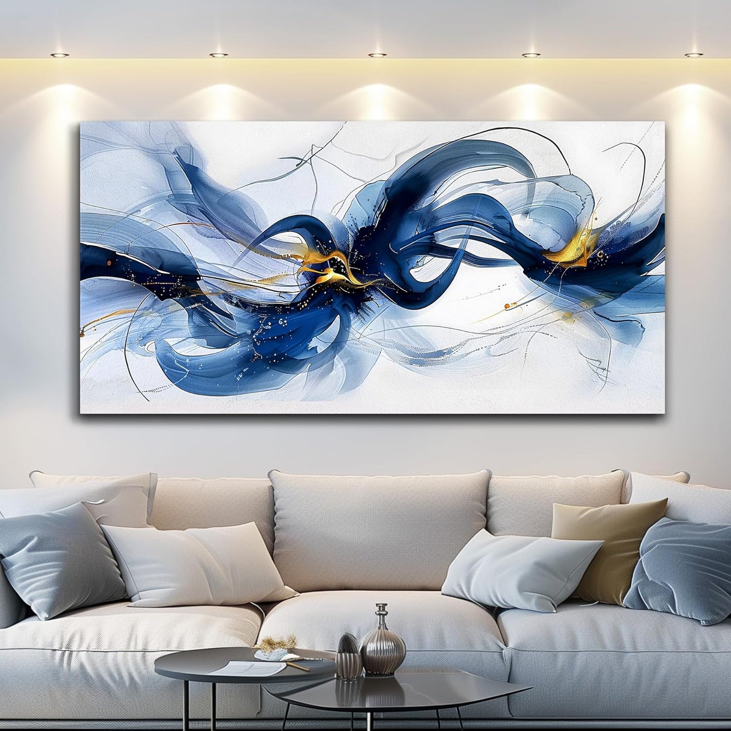 FUHAIHUA Large Wall Decor For Living Room Canvas Wall Art For Office Wall Decorations For Bedroom Abstract Ink Painting Artwork Room Home Decor 24x48 In