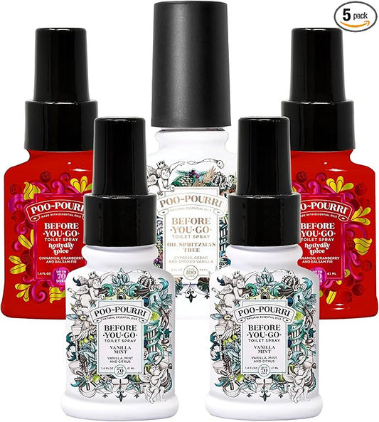 Poo-Pourri Before You Go Toilet Spray Holiday Set, 5 Bottles