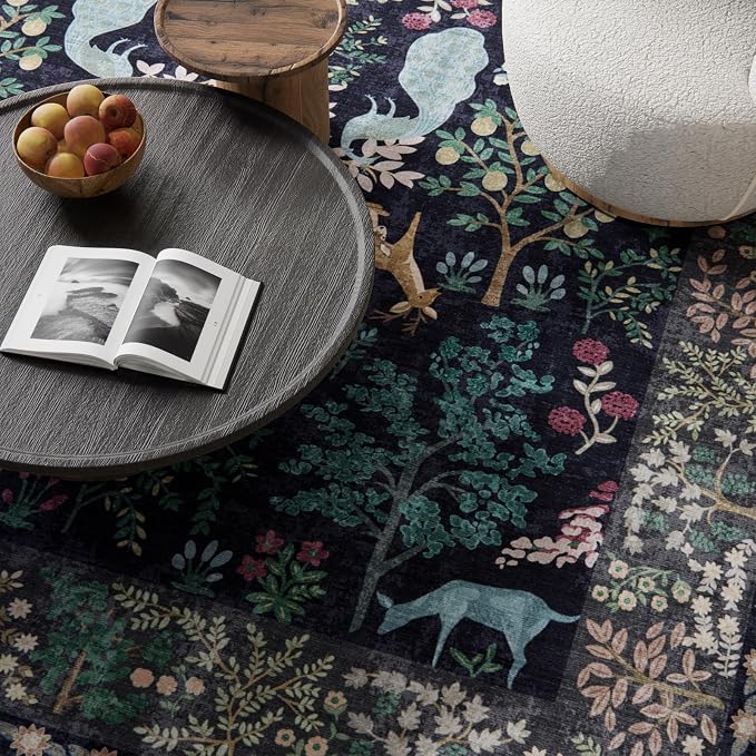 6x9 Area Rugs for Living Room: Washable Bedroom Rug Stain Resistant Non Slip Low Pile Lightweight Soft Carpet Rugs for Dining Room Kitchen Nursery Kids Room Playroom Home Office Indoor