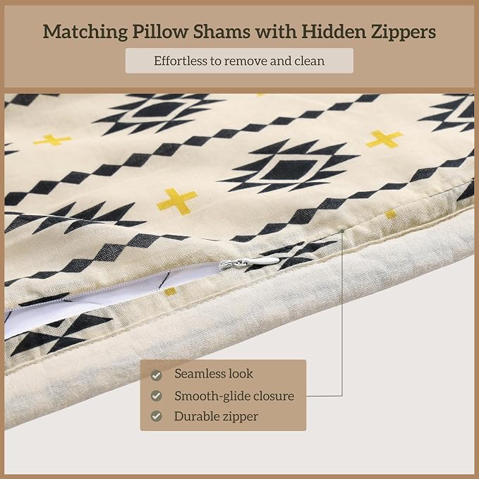 Paseo Road High Desert Queen Quilt Set, 3 Piece Rustic Western Bedding Set with Pillow Shams, Lightweight Reversible Cotton Quilt with Southwestern Aztec Pattern, Soft Breathable Cozy Boho Bedding