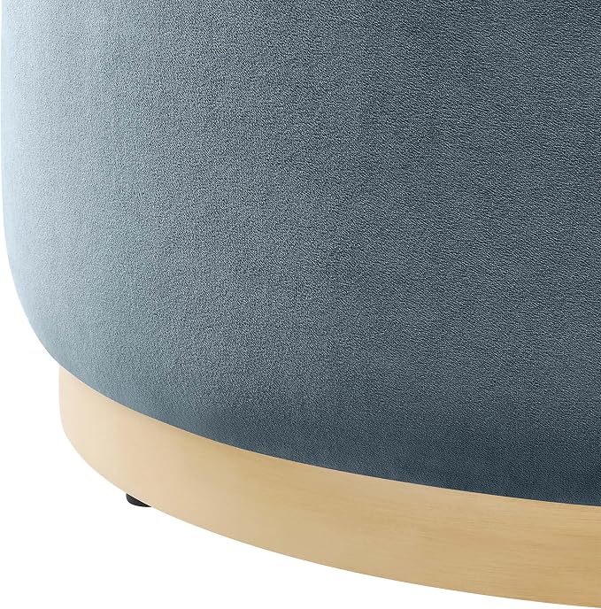 Modway Large 29" Round Performance Velvet Upholstered Upholstered Ottoman