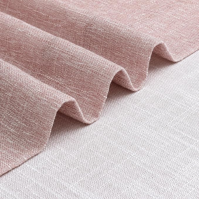 Vision Home Pink Pinch Pleated Semi Sheer Curtains for Girls Bedroom Living Room Textured Light Filtering Window Curtains 63 inch Rayon Blended Pinch Pleat Pink Drapes with Hooks 2 Panels 40" Wx63 L