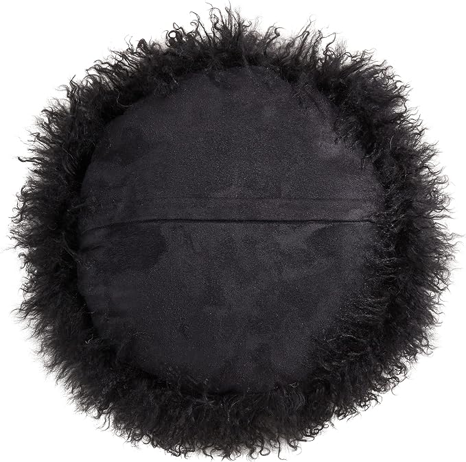 SARO LIFESTYLE Mongolian Lamb Fur Poly Filled Throw Pillow