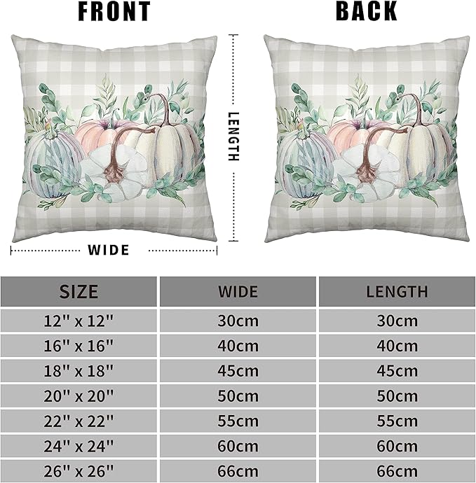 Pumpkin Decorations Pillow Covers Fall Decor Pillow Covers 20x20 Thanksgiving Harvest Farmhouse Throw Pillow Covers Autumn Cotton Linen Pillow Case for Couch Sofa Car 2 Pack