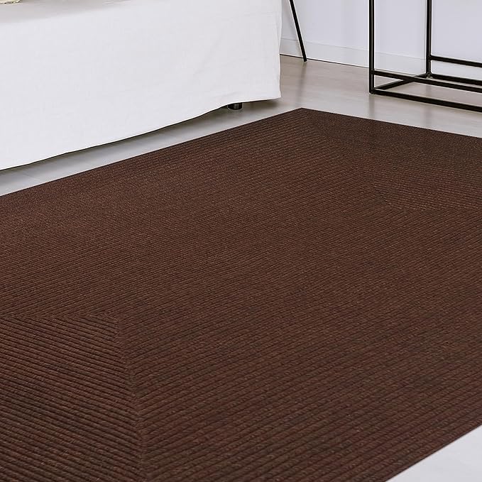 Superior Indoor/ Outdoor Area Rug, Reversible Braided Home Floor Decor for Living Room, Kitchen, Entryway, Patio, Front Porch, Deck, Modern, Boho, Farmhouse Style, 4' x 6', Cocoa