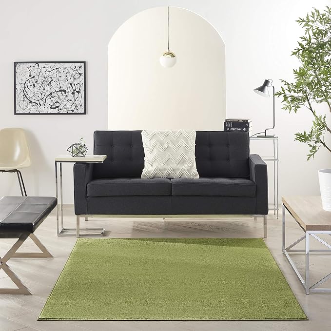 Nourison Home Nourison Essentials Green 5' x 7' Area Rug - Easy Clean, Non Shedding, Bed Room, Living Room, Dining Room, Kitchen (5' x 7')