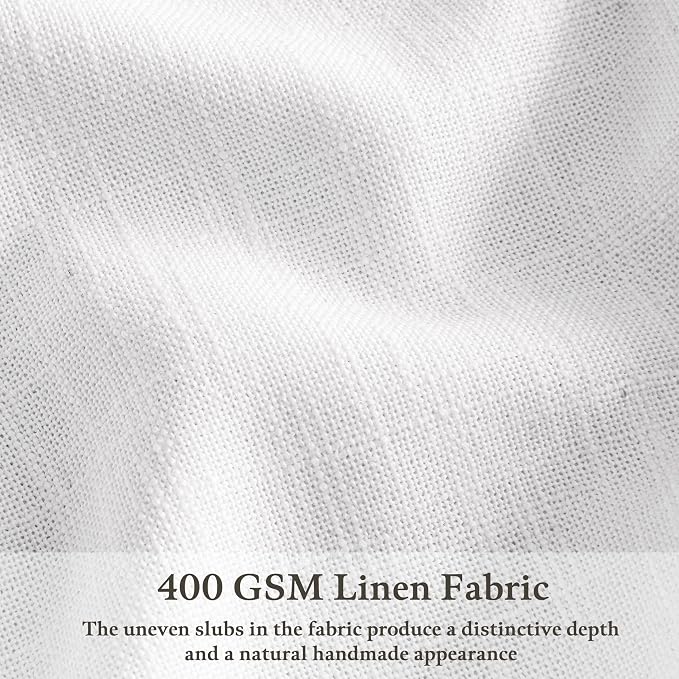 80 Inch Pinch Pleated Linen Curtains 2 Panels Set for Living Room Bedroom Boho Farmhouse Thick Linen Textured Semi Sheer Back Tab Pinch Pleat Hooks Rings Window Curtain Snow White 50 by 80 Length