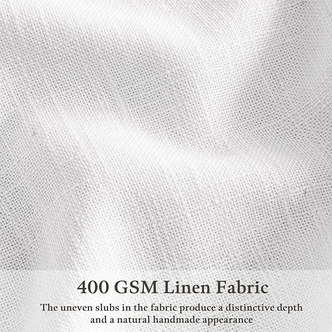 White Linen 86 Inches Long Curtains 2 Panels Set Pinch Pleated Thick Textured Linen Drapes for Living Room Bedroom Pinch Pleat Back Tab Light Filtering Boho Farmhouse Window Curtains 86 Inch Length