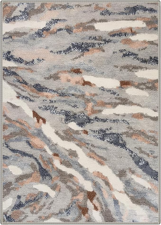 BEIMO Area Rugs 8x10 for Living Room Bedroom, Modern Abstract Machine Washable Rug, Large Soft Low Pile Floor Carpet with Non Slip Backing for Dining Room, Warm Greige