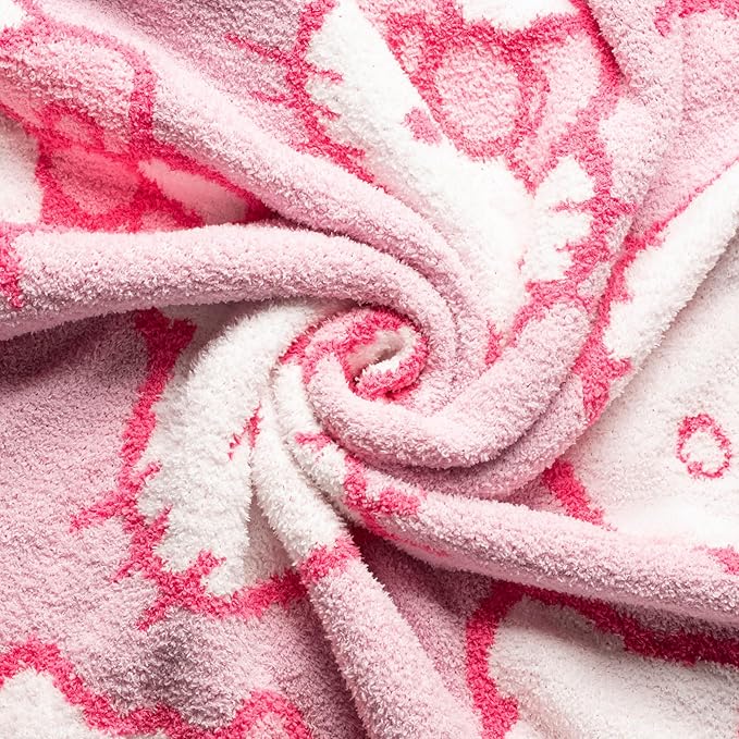 Jay Franco Hello Kitty Feather Knit Fluffy Throw Blanket - Pink Fuzzy Blanket Measures 50 x 60 Inch - Super Soft Lightweight Bedding