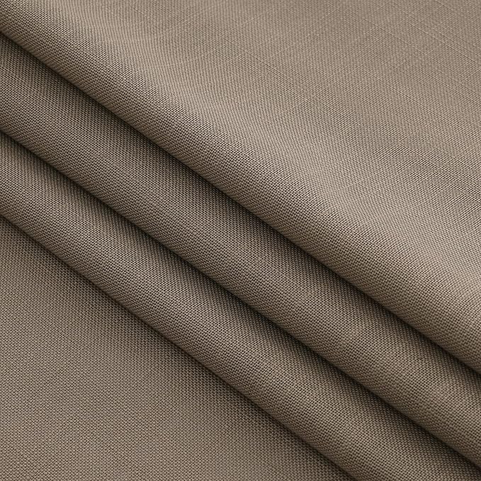Dark Taupe Linen Curtains 120 Inch Extra Long for Living Room Back Tab Light Filtering Semi Sheer Drapes Modern Farmhouse Boho Decor Cotton Textured Curtain for Floor to Ceiling High Window 52x120