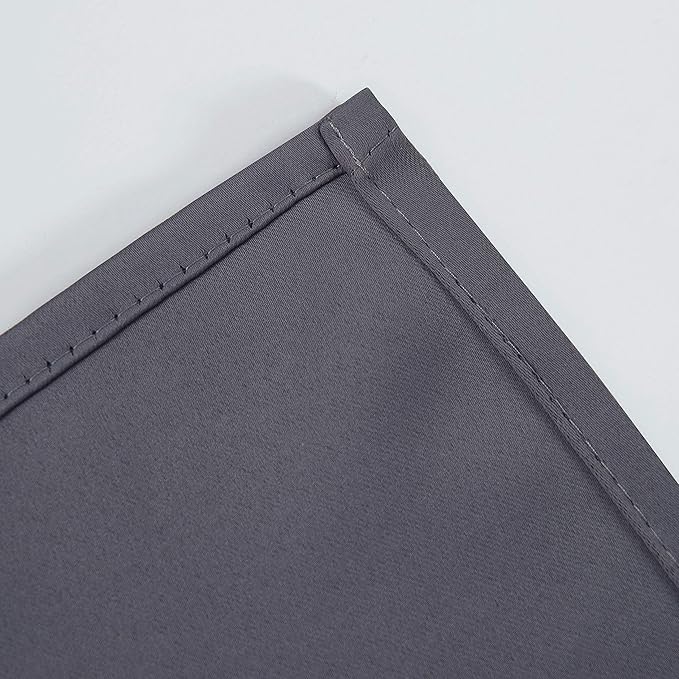 LEMOMO Blackout Curtains 42 x 95 inch/Dark Grey Curtains Set of 2 Panels/Thermal Insulated Room Darkening Bedroom Curtains